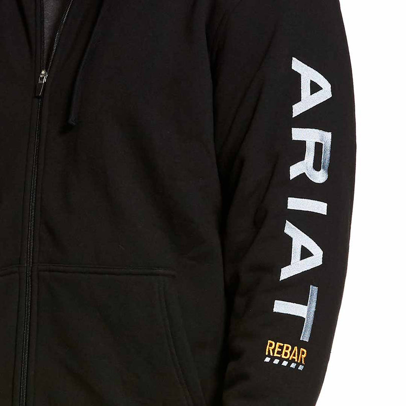 Ariat Men's Rebar Logo Sleeve Zip-Up Hoodie