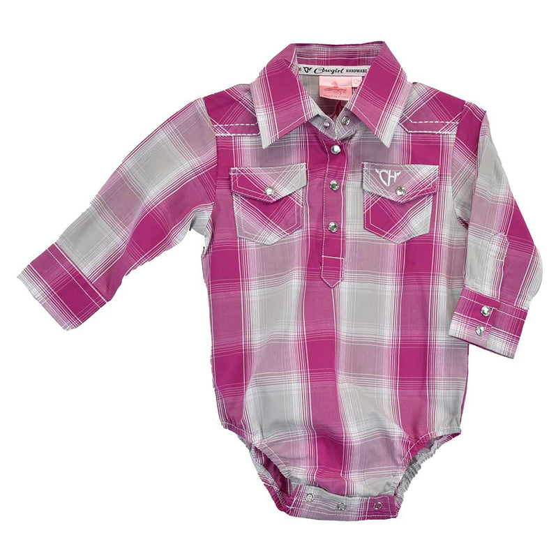 Cowgirl Hardware Baby Girls' Plaid Snap Onesie