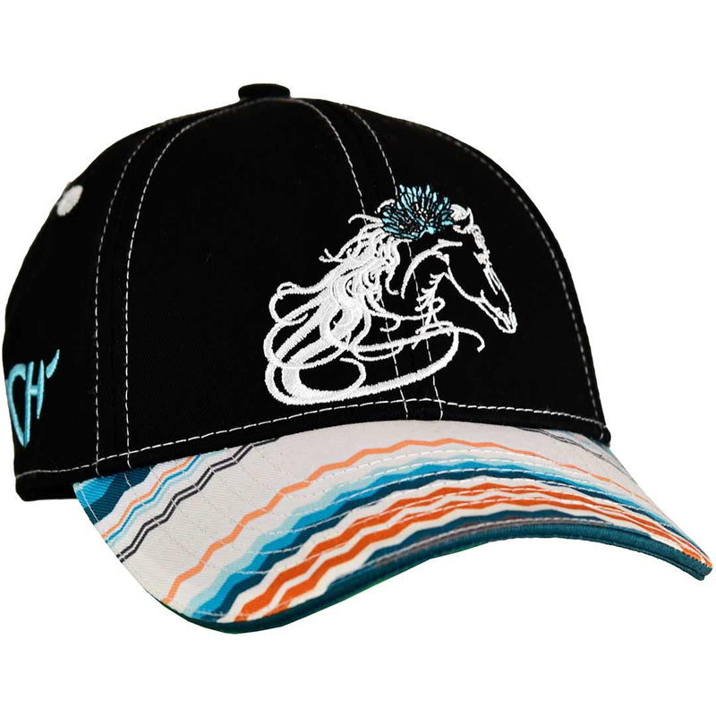 Cowgirl Hardware Girls' Horse Velcro Back Cap