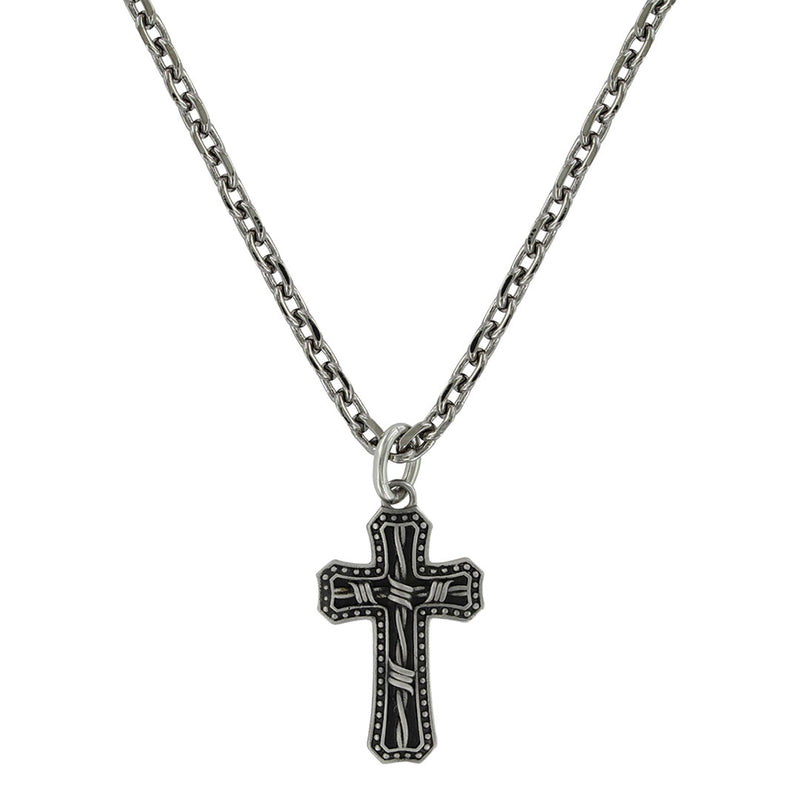 Montana Silversmiths Men's Barbed Wire Cross Necklace