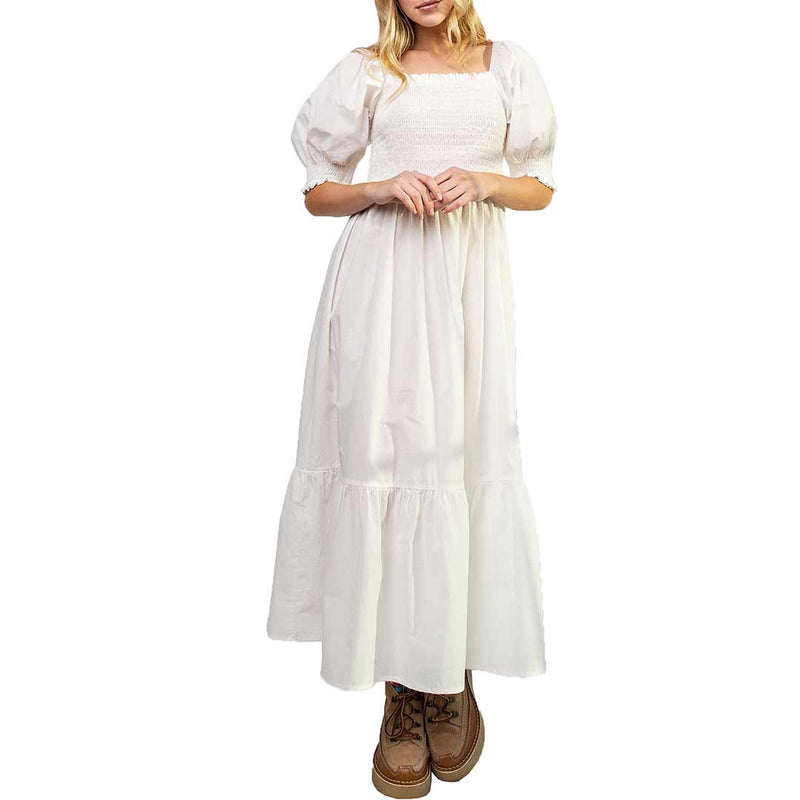 Easel Women's Smocked Bodice Maxi Dress
