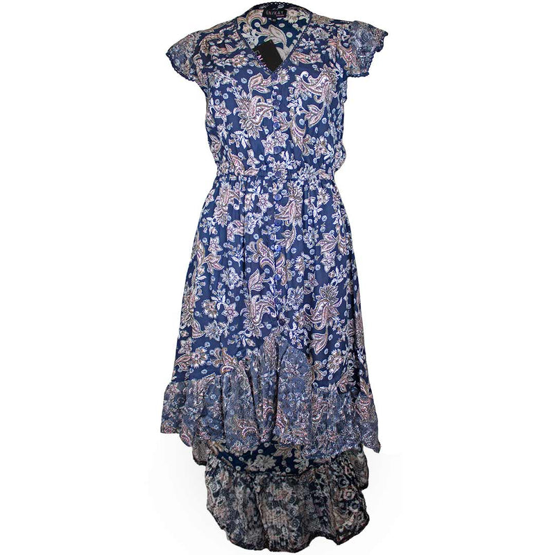 En/Kay Women's Floral Print Hi-Lo Dress