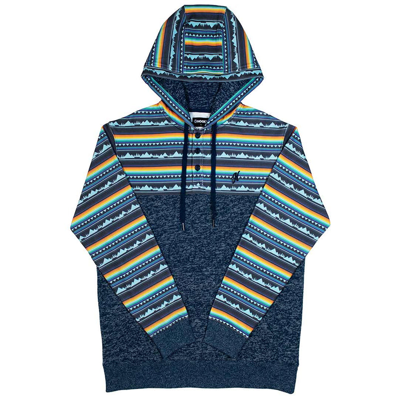 Hooey Men's Jimmy 1/4 Button-Down Mountain Print Hoodie