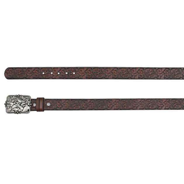 Catchfly Women's Leafy Tooled Pattern Belt