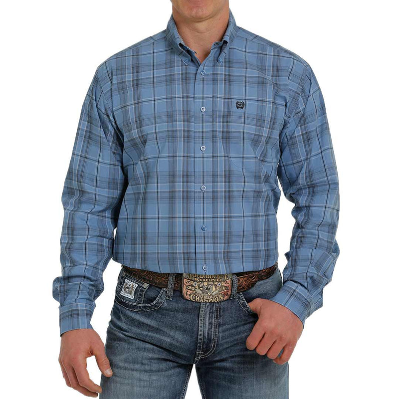 Cinch Men's Contrast Trim Plaid Button-Down Shirt