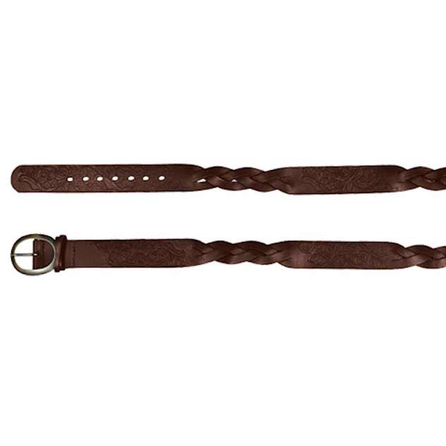 Catchfly Women's Braided Accent Leather Belt