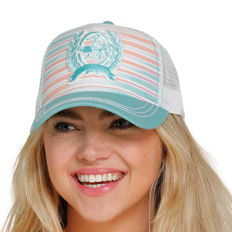 Cinch Women's Logo Patch Stripe Snap Back Cap