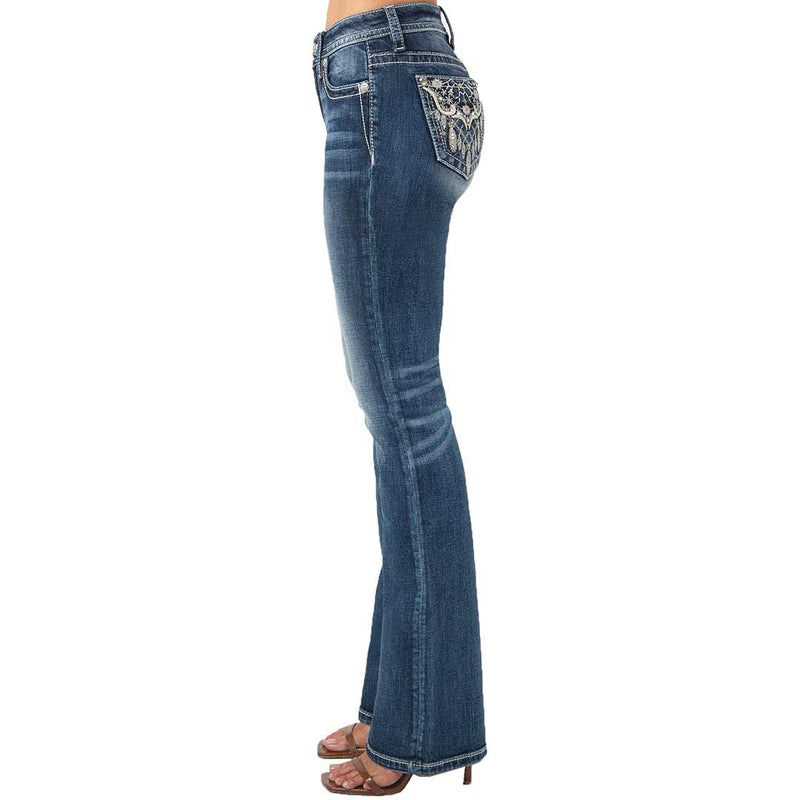 Miss Me Women's Floral Dreamcatcher Bootcut Jeans