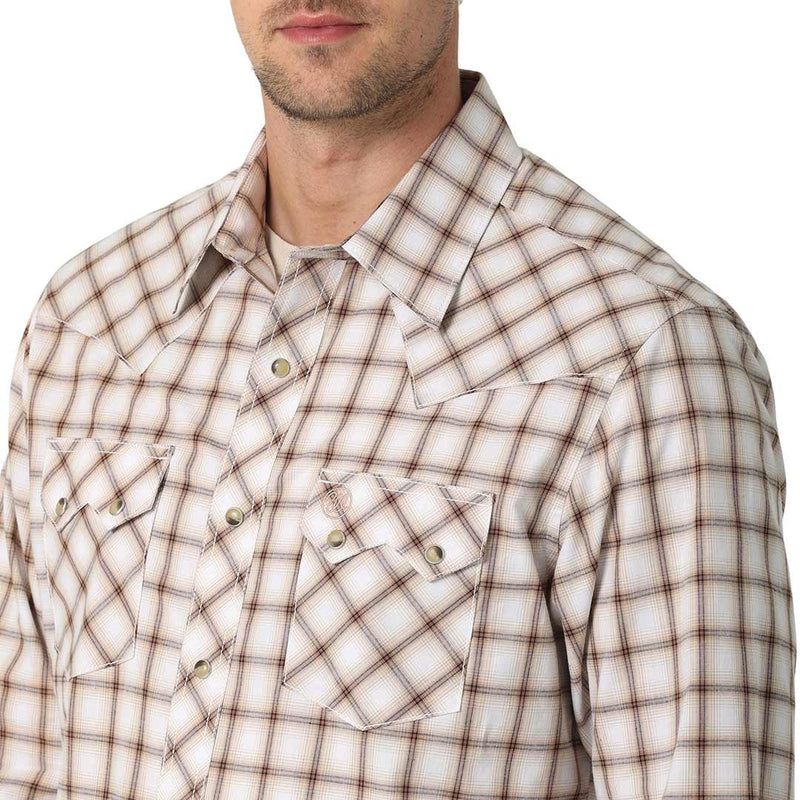 Wrangler Men's Retro Sawtooth Pocket Plaid Snap Shirt