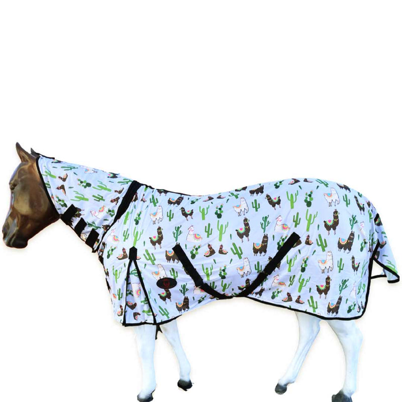Tech Equestrian Llama Print Fly Sheet with Attached Hood