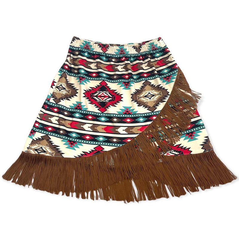 Shea Baby Toddler Girls' Aztec Fringe Skirt