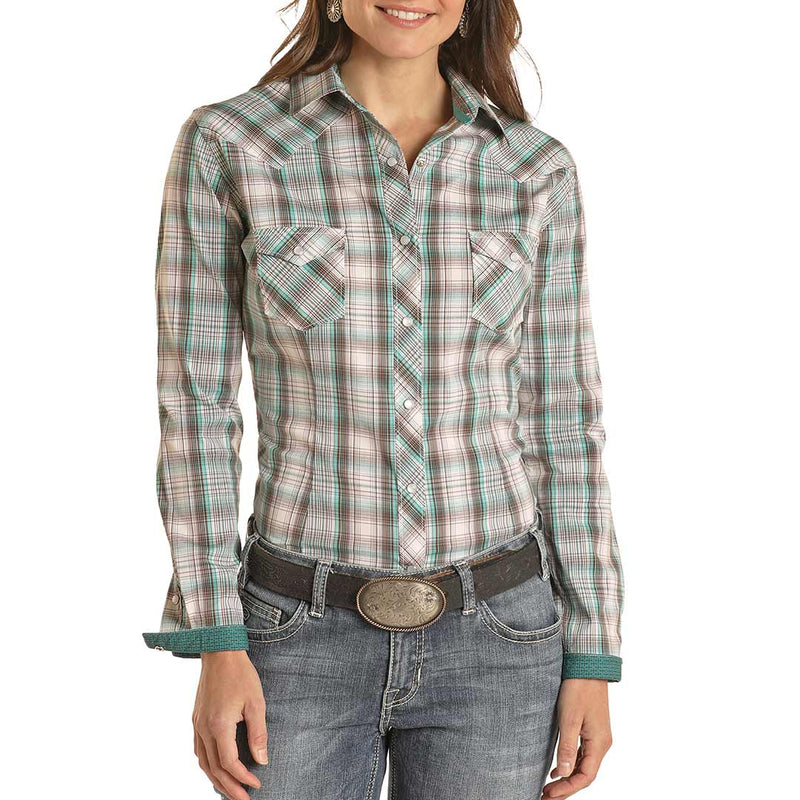 Rough Stock Women's Plaid Snap Shirt