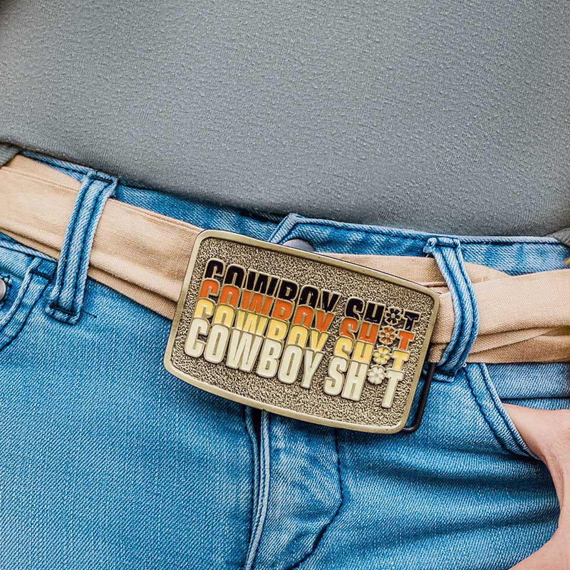 Cowboy Sh*t Retro Attitude Belt Buckle