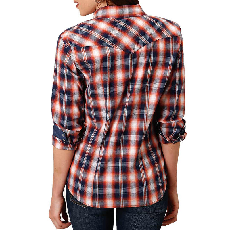 Roper Women's Sawtooth Pocket Plaid Snap Shirt