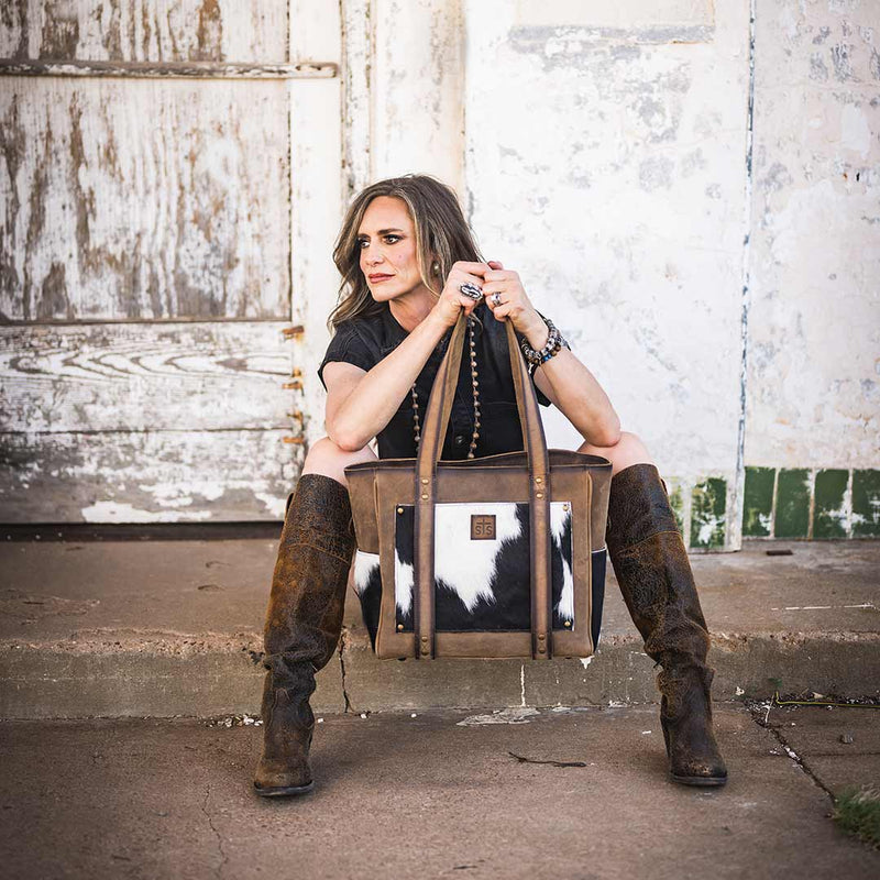 STS Ranchwear Cowhide Trinity Tote Bag