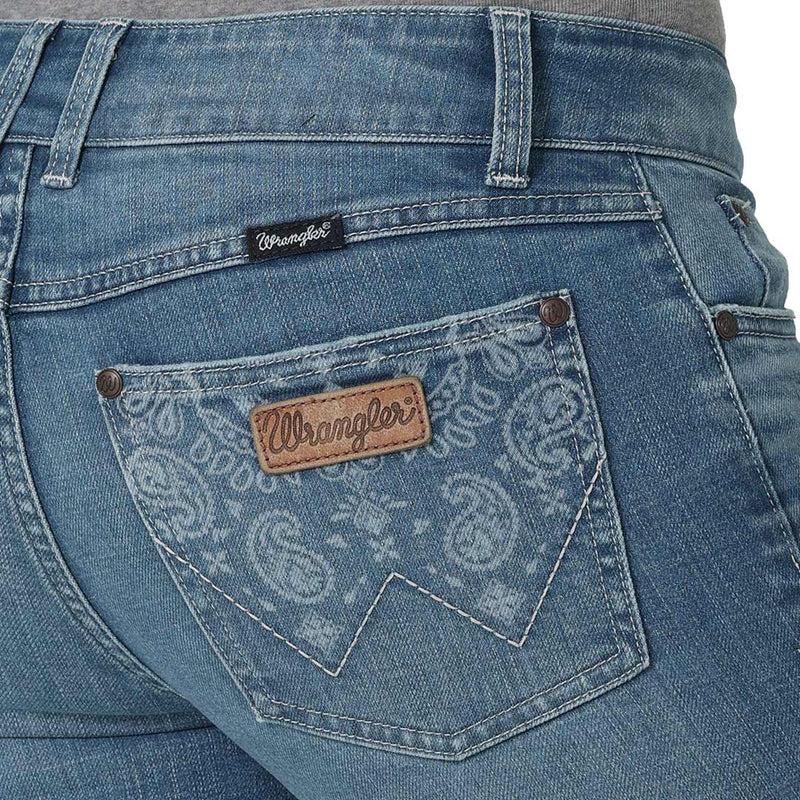 Wrangler Women's Retro Paisley Pocket Bootcut Jeans