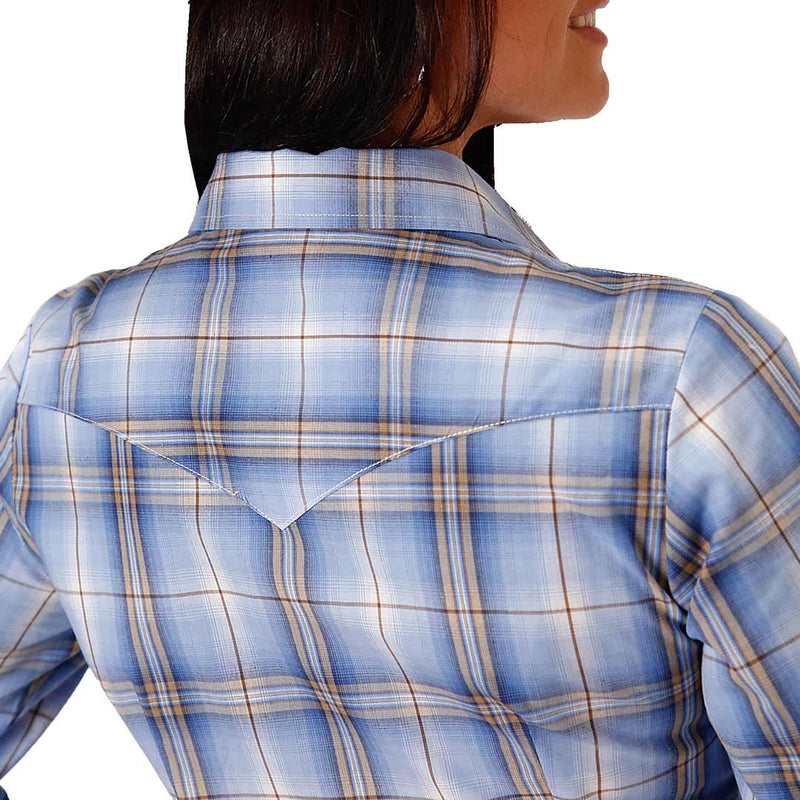 Roper Women's Plaid V-Neck Button-Down Shirt