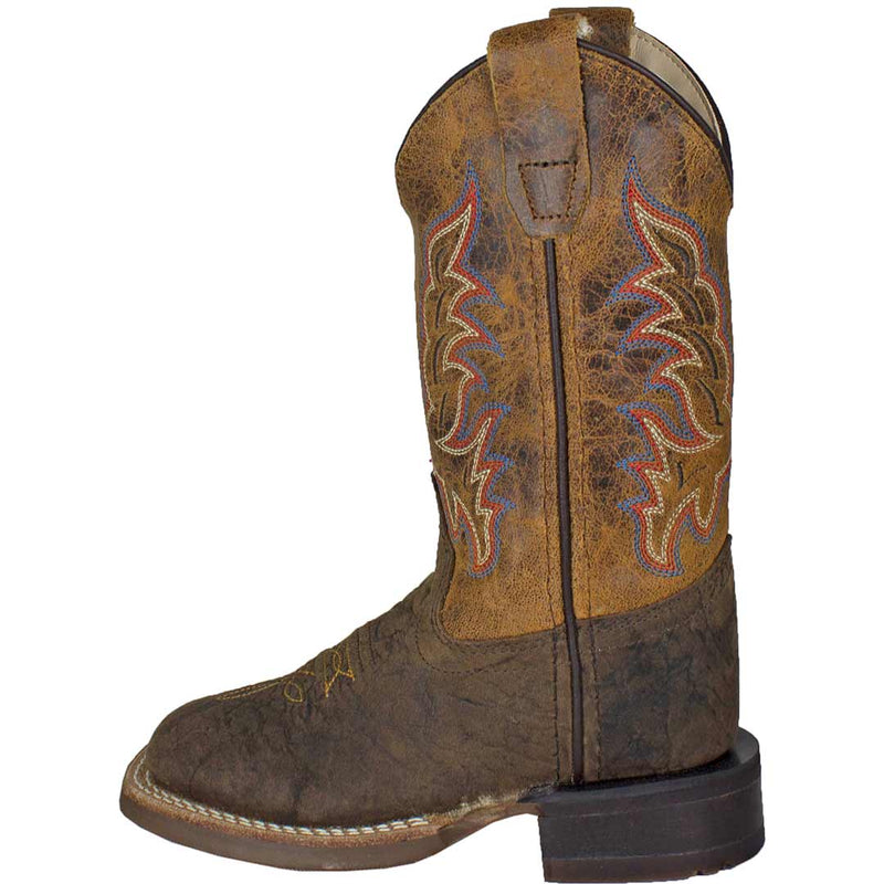 Old West Kids' Distressed Vamp Cowboy Boots