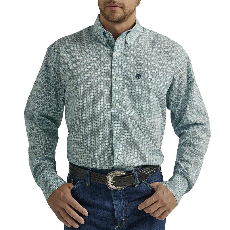 Wrangler Men's George Strait Circle Print Button-Down Shirt