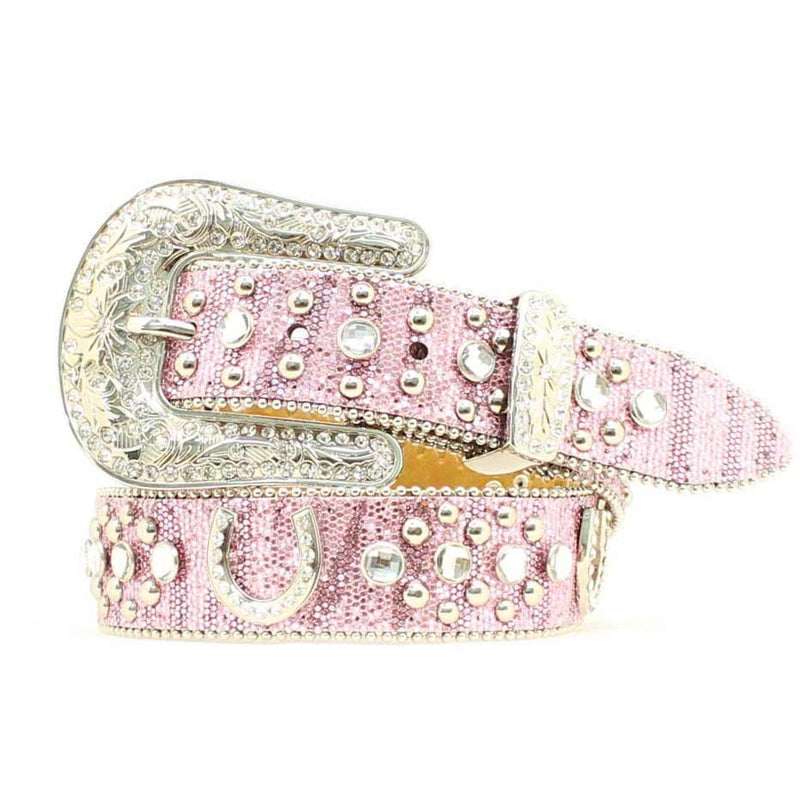 Nocona Belt Company Girls' Rhinestone Horseshoe Belt