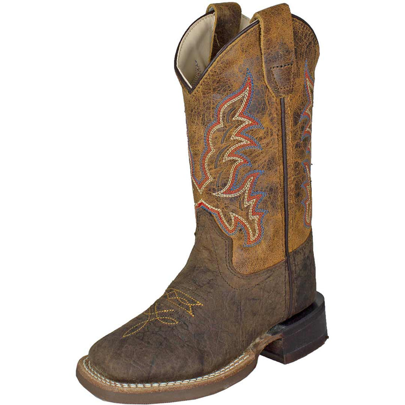 Old West Kids' Distressed Vamp Cowboy Boots