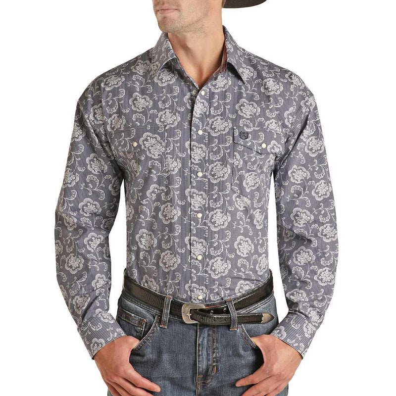 Panhandle Select Men's Floral Print Button-Down Shirt