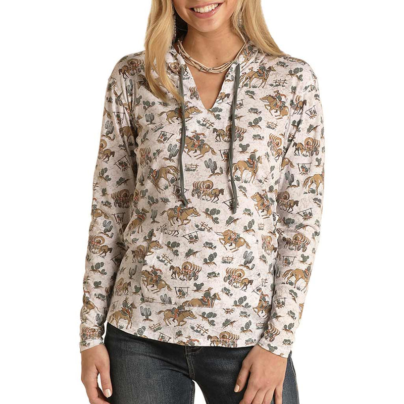 Panhandle Women's Frontier Print Hoodie