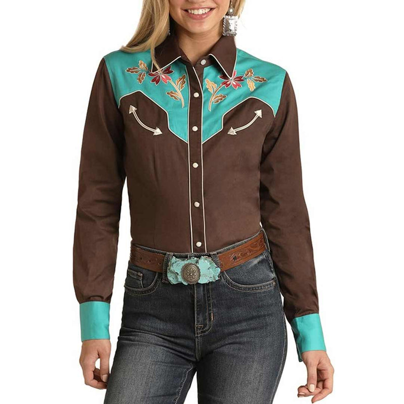 Panhandle Women's Retro Embroidered Snap Shirt