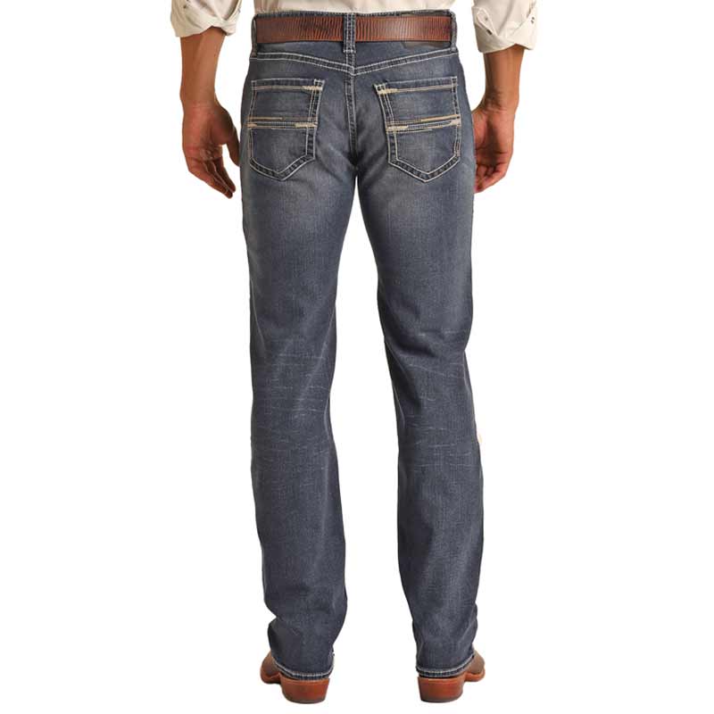 Rock & Roll Denim Men's Regular Tapered Stretch Stackable Bootcut Jeans