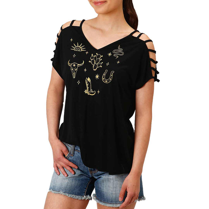 Roper Women's Cage Shoulder Detail T-Shirt