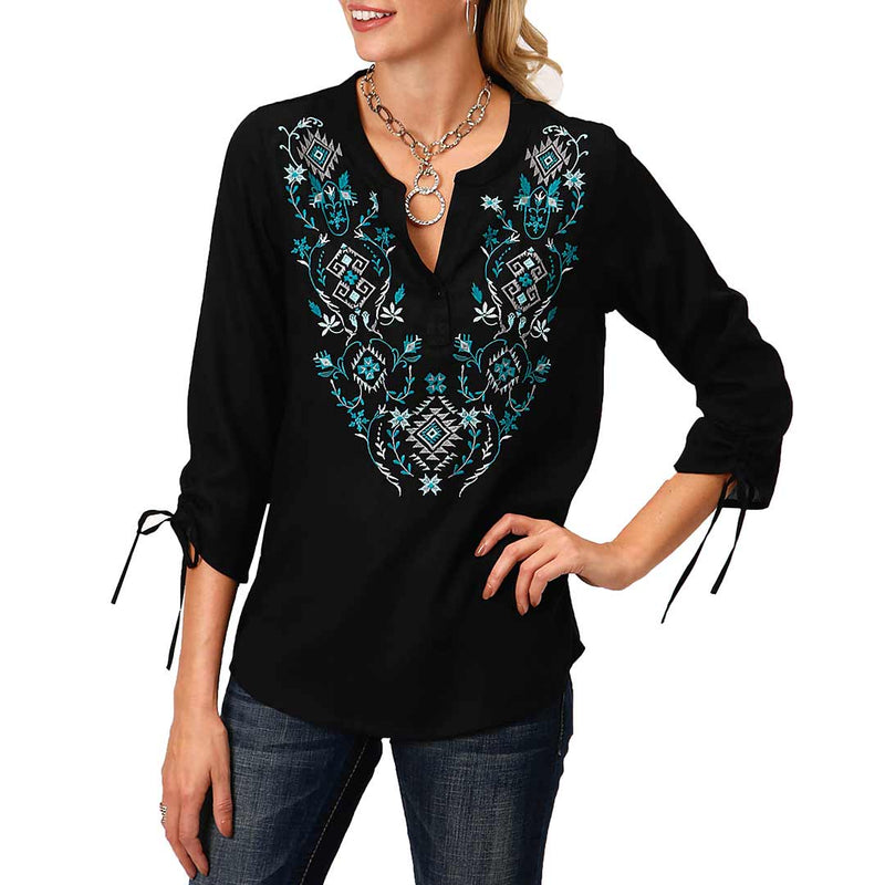 Roper Women's Embroidered Peasant Blouse