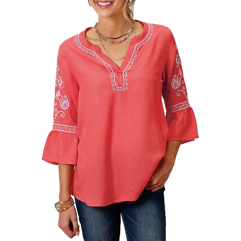 Roper Women's Embroidered Peasant Blouse