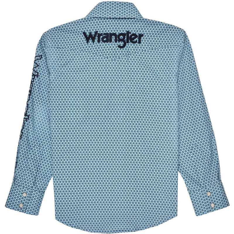 Wrangler Boys' Logo Circle Print Snap Shirt