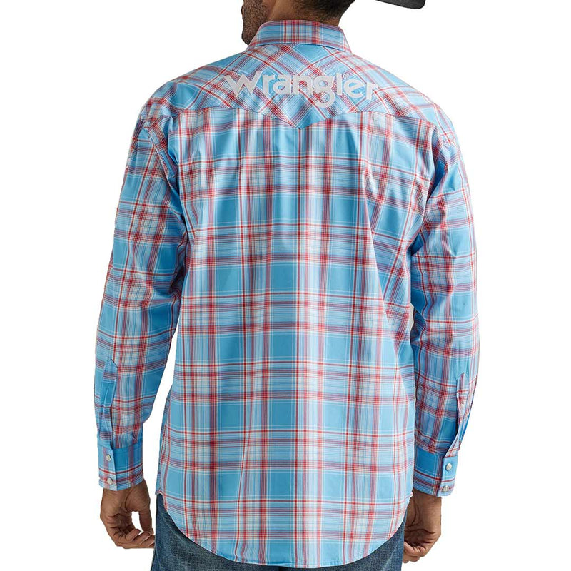 Wrangler Men's Logo Plaid Snap Shirt