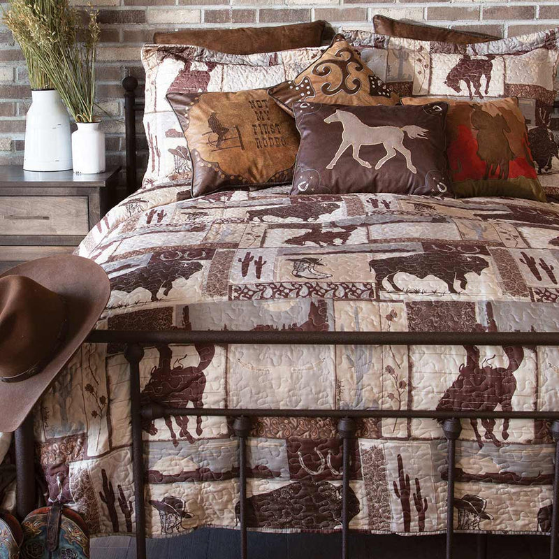 Wrangler Vintage Cowboy Quilt Set - Queen