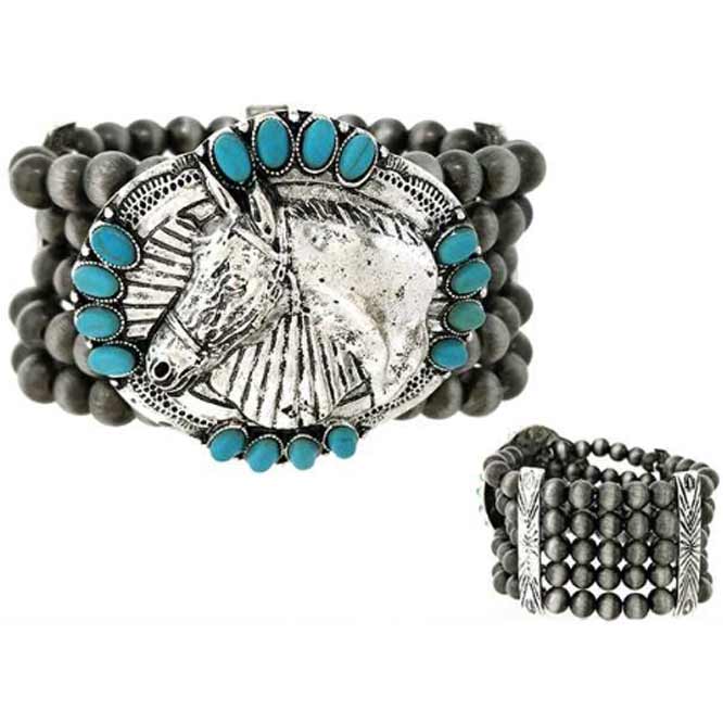 Wyo-Horse Women's Buckle Bunny Horse Bracelet