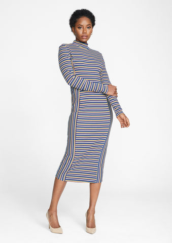 Navy Rust Stripe