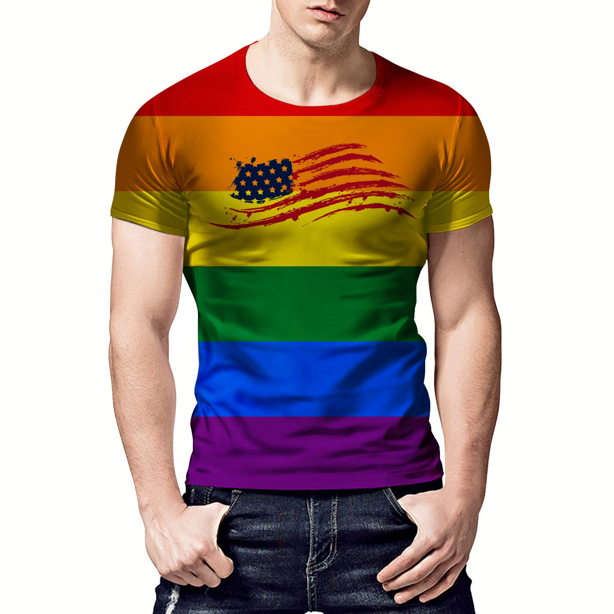 Rainbow Flag Classic LGBTQ Pride Gay TShirt COOLPRINTCLOTH
