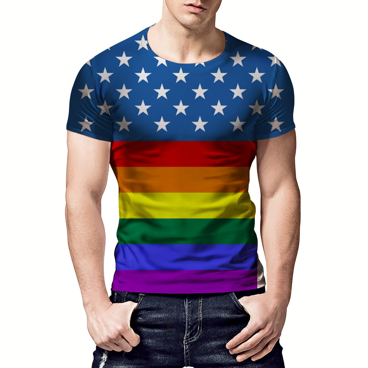 Rainbow Flag Classic LGBTQ Pride Gay TShirt COOLPRINTCLOTH