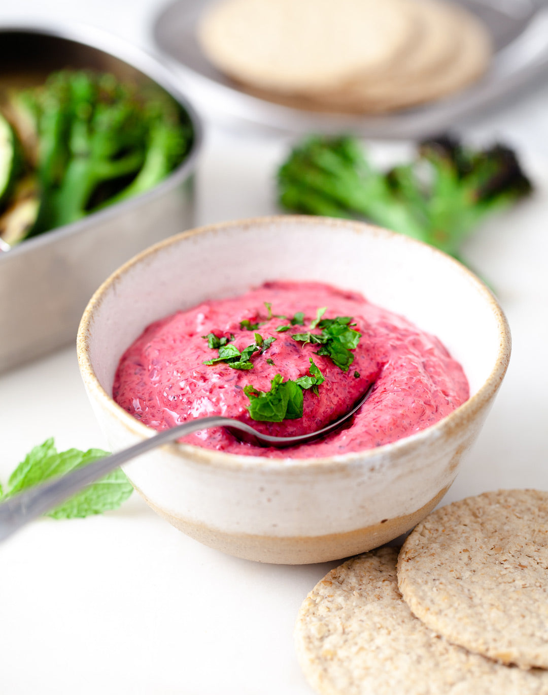 back to school beetroot yoghurt dip recipe