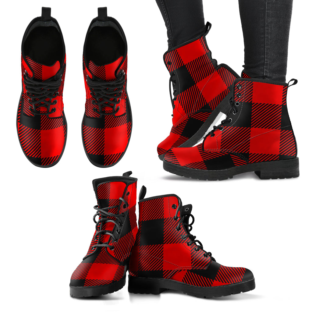 women's buffalo check boots