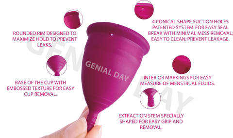 Genial Day menstrual cup features