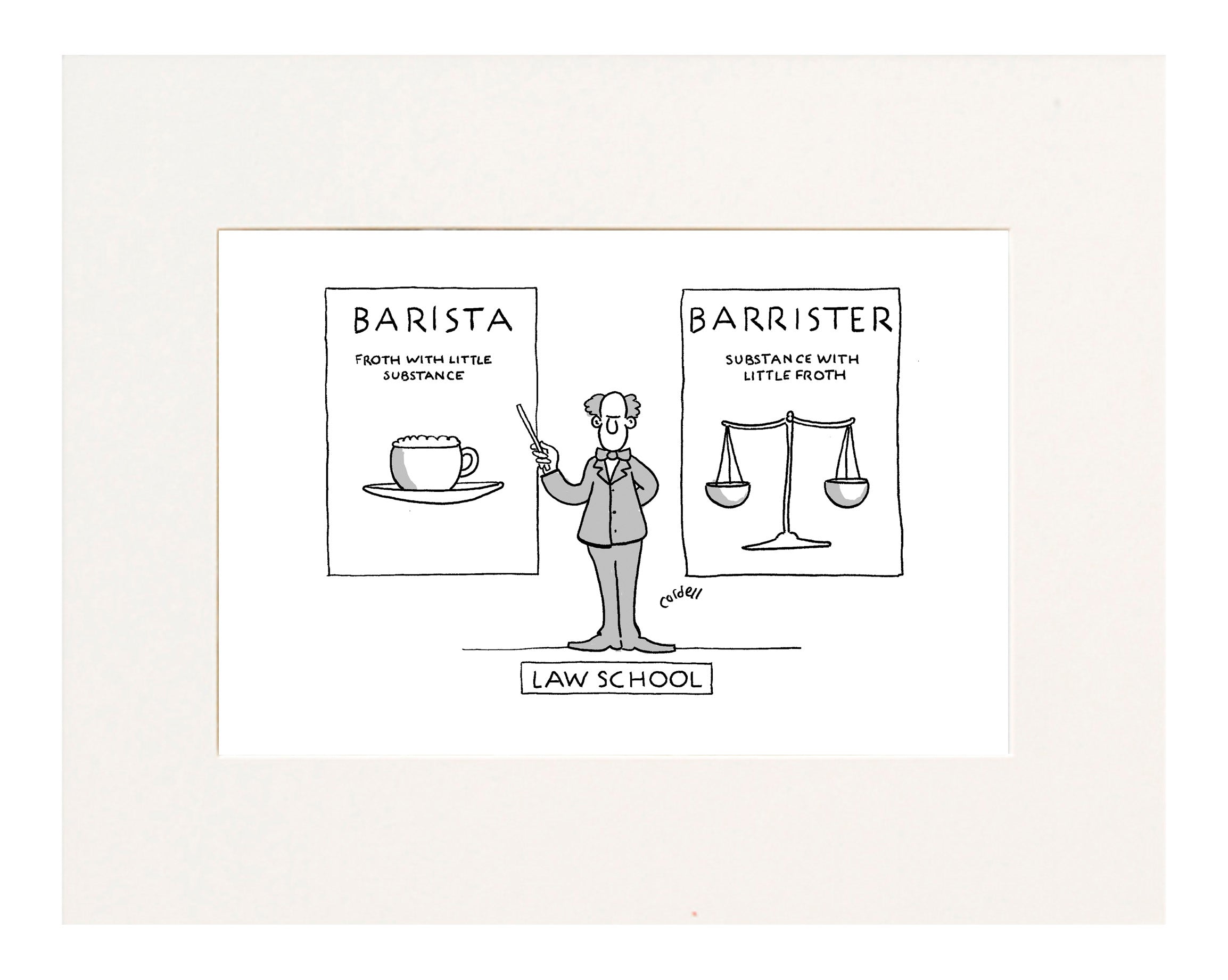 Tim Cordell Barista vs Barrister Cartoon Print CartoonStock