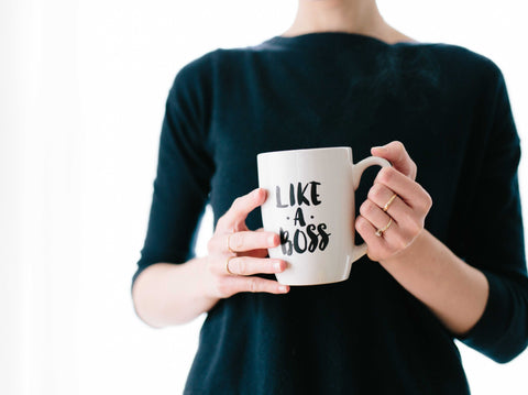 Woman with coffee cup