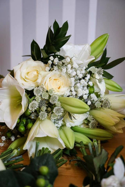 Greens and Creams Wedding Bouquets