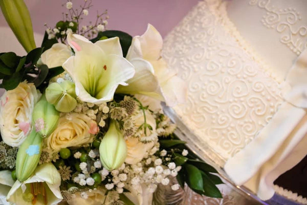 Bouquet and Wedding Cake