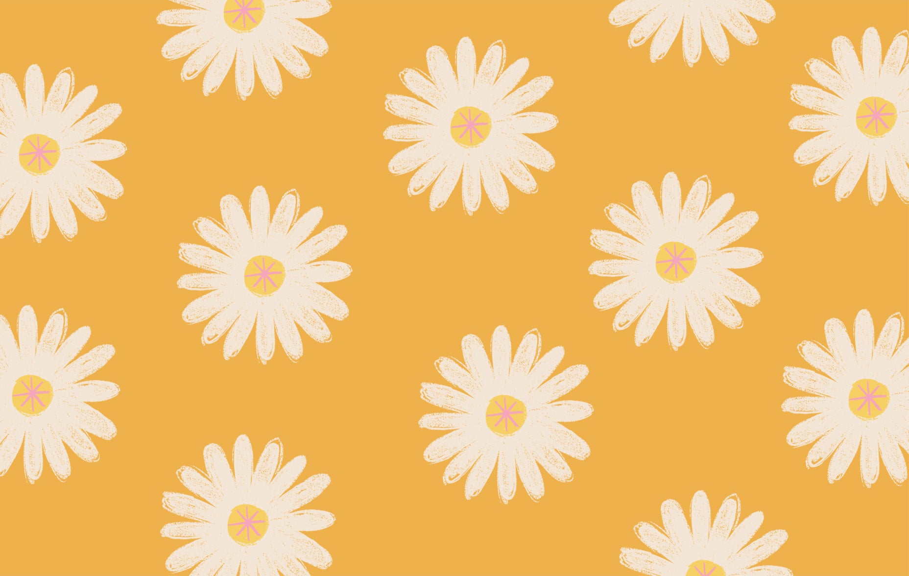 Illustrated multiple daisy flower desktop wallpaper