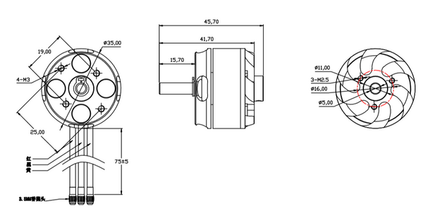 3530 bldc motor drawing 35x30mm small engine for electric skateboard rc hobby plane copter engines