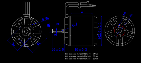 Maytech hall sensor 6365 motor