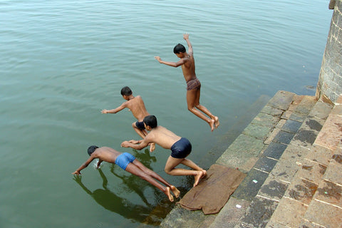 Swimming during summer vacation